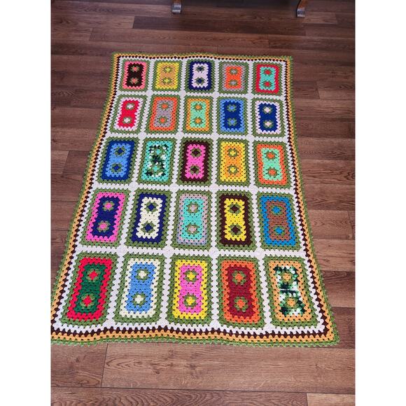 Vtg Handmade Granny Square Blanket or Throw 66"L x 46"W
EUC - Picture 2 of 3